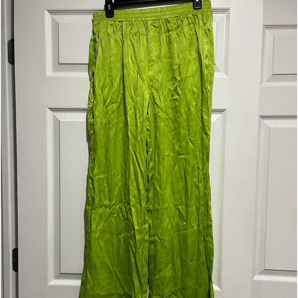 silk green flowy forever 21 pants